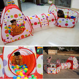 3-in-1 Pop-Up Tunnel Tent Set – Play Tent, Crawl Tunnel & Ball Pit for Kids
