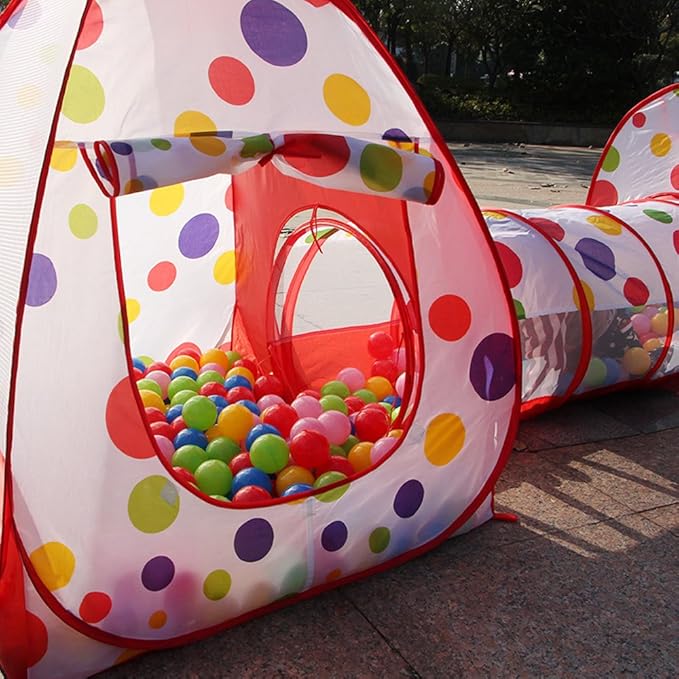 3-in-1 kids tunnel tent full product view – foldable playhouse toy Pakistan