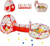 Portable kids play tent set with tunnel – foldable indoor outdoor toy