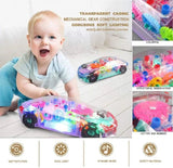 Transparent Gear Toy Car with Lights & Music for Kids