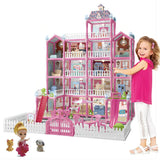 379-Piece DIY Doll House Villa – 5-Storey 17-Room Mansion