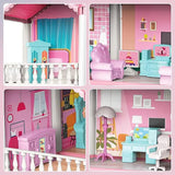379-Piece DIY Doll House Villa – 5-Storey 17-Room Mansion