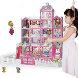 379-Piece DIY Doll House Villa – 5-Storey 17-Room Mansion