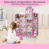 379-Piece DIY Doll House Villa – 5-Storey 17-Room Mansion