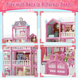 379-Piece DIY Doll House Villa – 5-Storey 17-Room Mansion