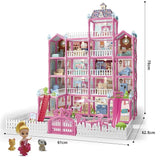 379-Piece DIY Doll House Villa – 5-Storey 17-Room Mansion