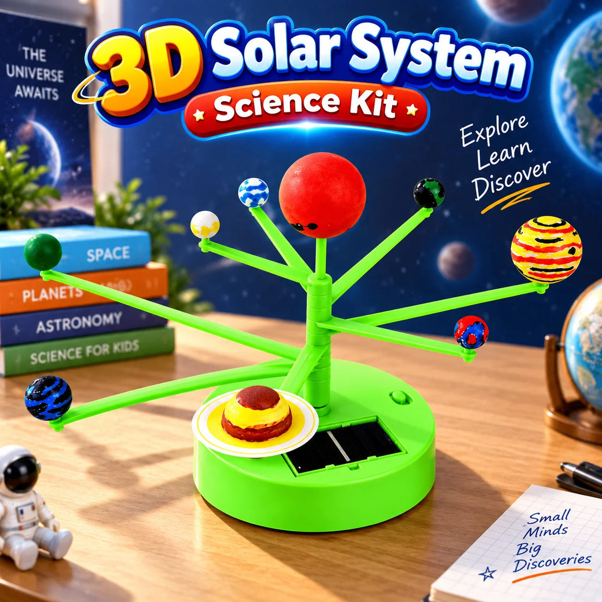 3D Solar System Science Kit for Kids – Solar-Powered