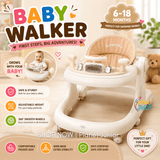 Modern Baby Learning Walker with Activity Tray & Padded Seat