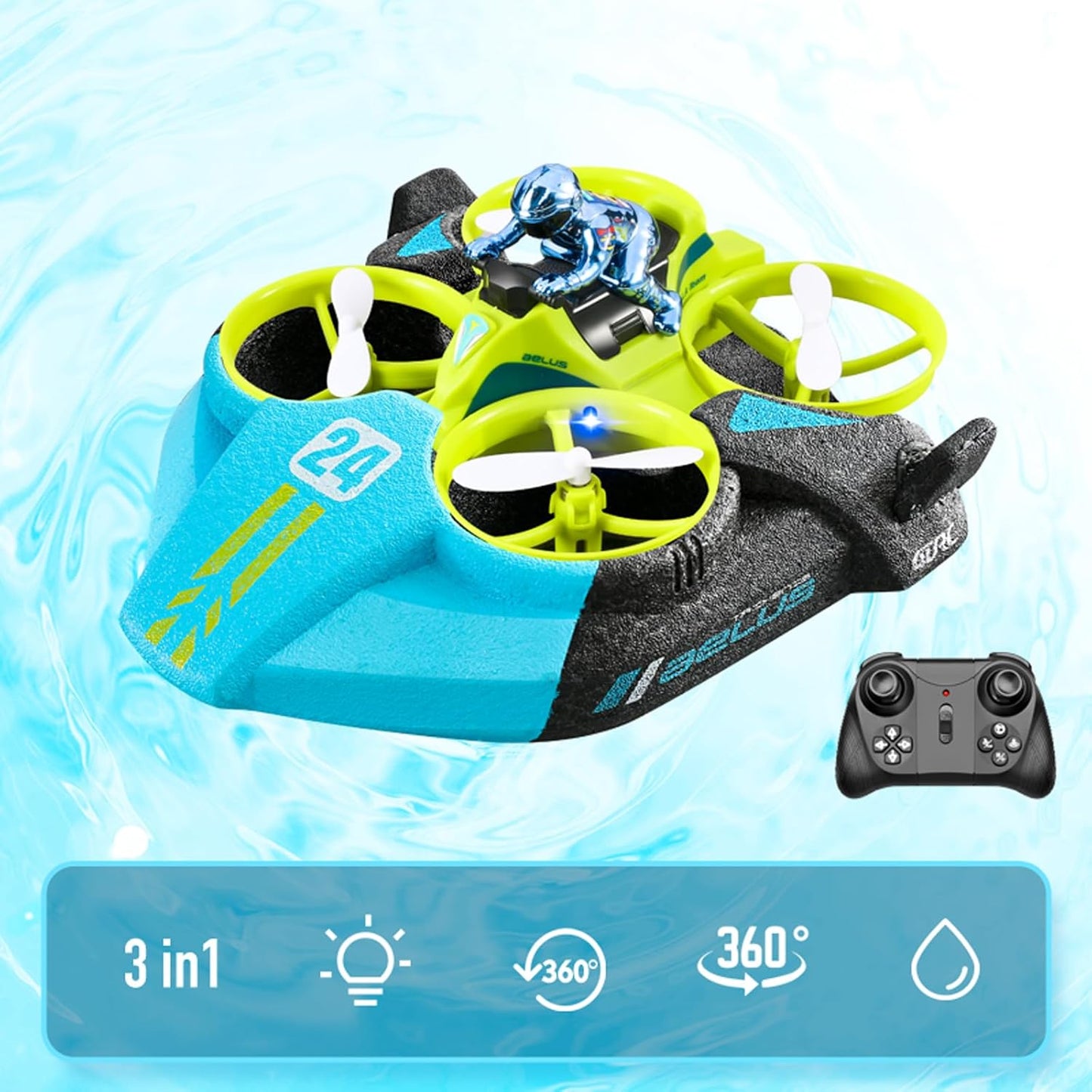 4DRC Drone Boat | 3in1 Drone, Boat & Remote Control Car