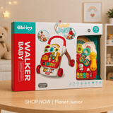3-in-1 Interactive Baby Push Walker with Activity Panel & Activity Table