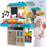 Realistic 53-Piece Spray Kitchen Play Set with Water & Sound