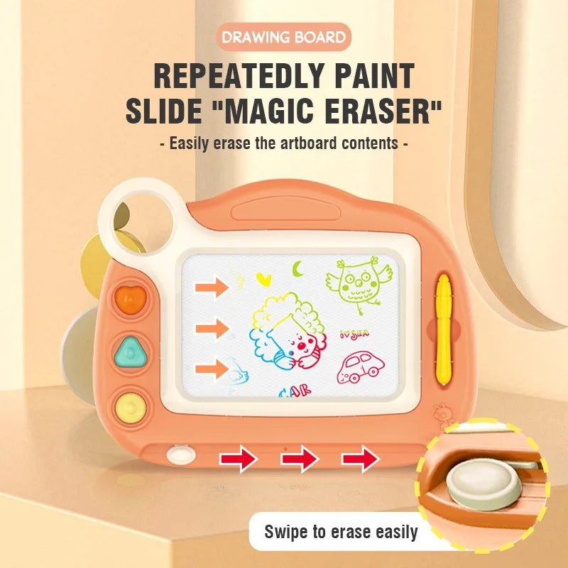 Magnetic Space Drawing Board for Kids – Reusable Doodle Board with Stamps