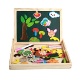 2-in-1 Magnetic Puzzle Drawing Board with Whiteboard & Chalkboard for Kids