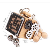 Wooden Busy Cube Sensory Fidget Toy for Toddlers