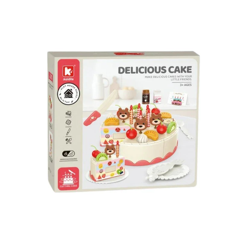 Sliceable cake and fruit toy set for kids