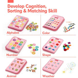 Montessori Busy Book for Toddlers – 4 Interactive Learning Pages