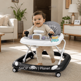 Foldable Baby Learning Walker with Steering-Wheel Activity Tray