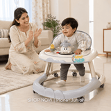 Foldable Baby Walker with Animal Activity Tray