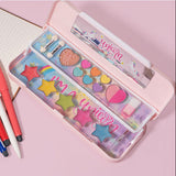 Kids Makeup & Stationery Box – 2-in-1 Pencil Case with Eyeshadow Set