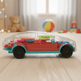 Transparent Gear Toy Car with Lights & Music for Kids