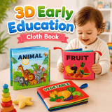 3D Early Education Cloth Book for Kids – Soft Fabric Animal Learning Book