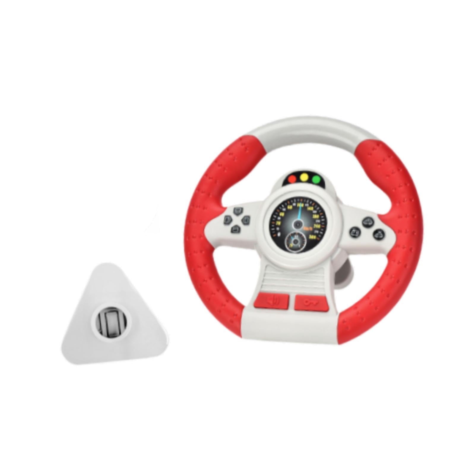 Children steering wheel toy with flashing LED lights and sound effects