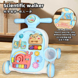 4-in-1 Baby Push Walker with Activity Table & Learning Center