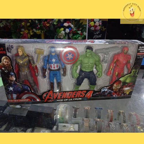 4-Piece Superhero Action Figures Set for Kids