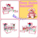 4-Room Doll House Villa Set – 3-Storey DIY Playset