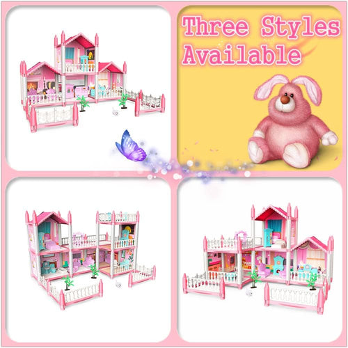 Doll house villa set assembled rooms