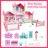 4-Room Doll House Villa Set – 3-Storey DIY Playset
