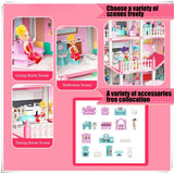 4-Room Doll House Villa Set – 3-Storey DIY Playset