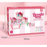 4-Room Doll House Villa Set – 3-Storey DIY Playset