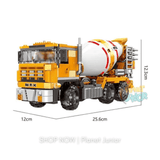 Construction Cement Mixer Truck Building Block Set – 654 Pieces