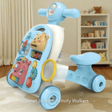 4-in-1 Baby Push Walker with Activity Table & Learning Center