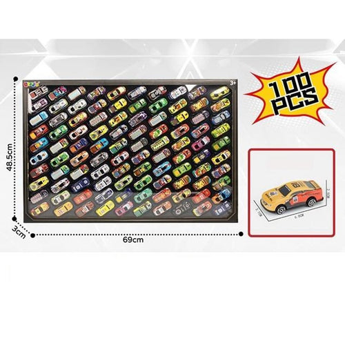 100Pcs mini metal diecast racing cars set overview