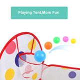 3-in-1 Foldable Tunnel Tent House for Kids - Red