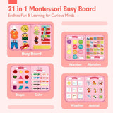 Montessori Busy Book for Toddlers – 4 Interactive Learning Pages