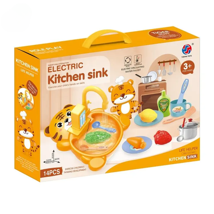 Kids kitchen sink toy set - dishwasher play kit different angle