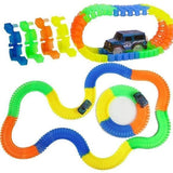 220 Pieces Glow in the Dark Race Track Set with LED Racing Car
