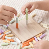 Wooden Color Sorting & Stacking Pegboard for Kids