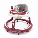 Interactive Baby Learning Walker with Music, Activity Tray & Padded Seat