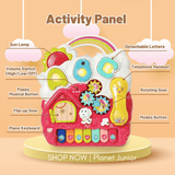 3-in-1 Interactive Baby Push Walker with Activity Panel & Activity Table