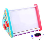 5-in-1 Multifunction Learning Shelf with Drawing Board & Alphabet Blocks