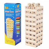 54-Piece Wooden Numbers Jenga Tower Stacking Game