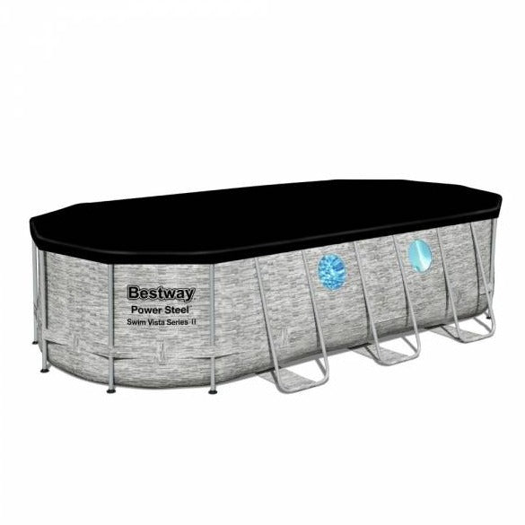 BESTWAY Pool with Window 18ft | Power Steel Frame Pool