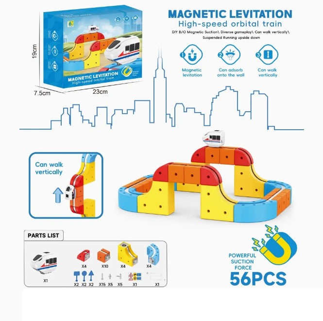 56Pcs DIY Magnetic Levitation Train Track Set for Kids