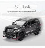 1:24 Diecast Nissan Patrol SUV Model Car – Pull-Back with Lights & Sound