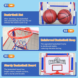 Kids Basketball Set with 2 Hoops, Backboards & Air Pump