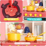 Play Kitchen Set – 50 Pcs Spray Kitchen Kit with Lights &amp; Sound